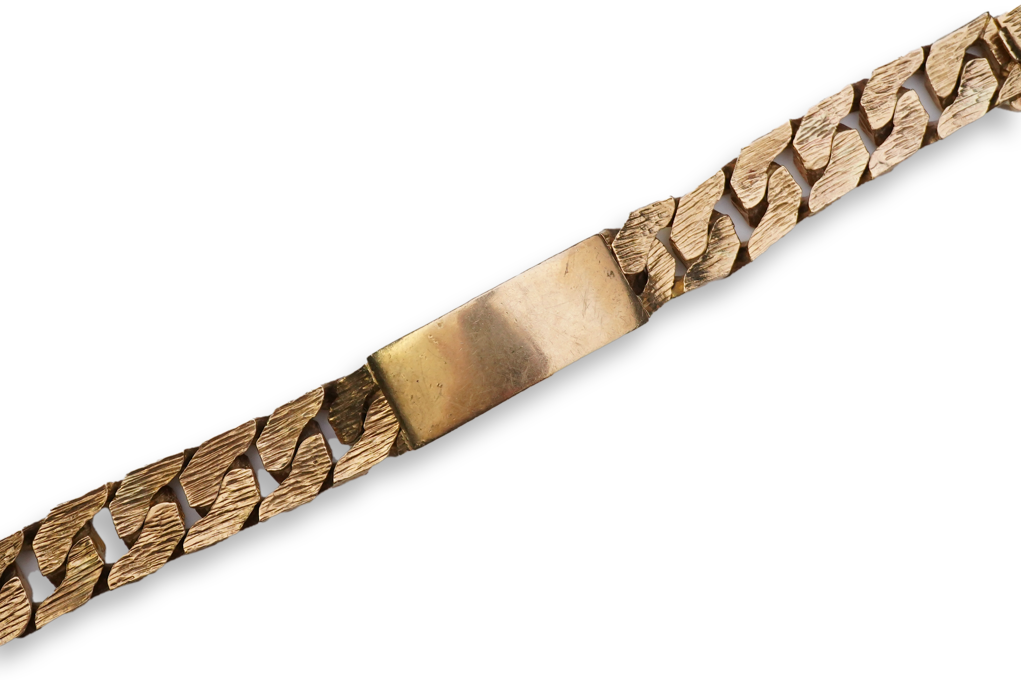 A 9ct gold identity bracelet, circa 1973